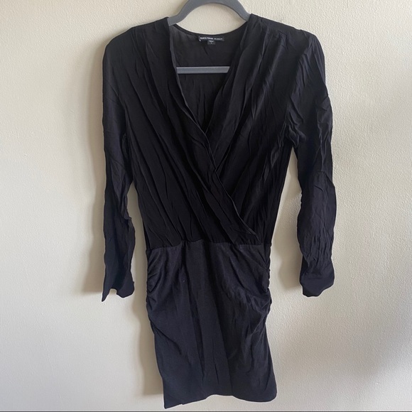 James Perse College Wrap Dress Black GREY Sz Small - Picture 7 of 12